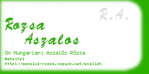 rozsa aszalos business card