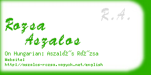 rozsa aszalos business card